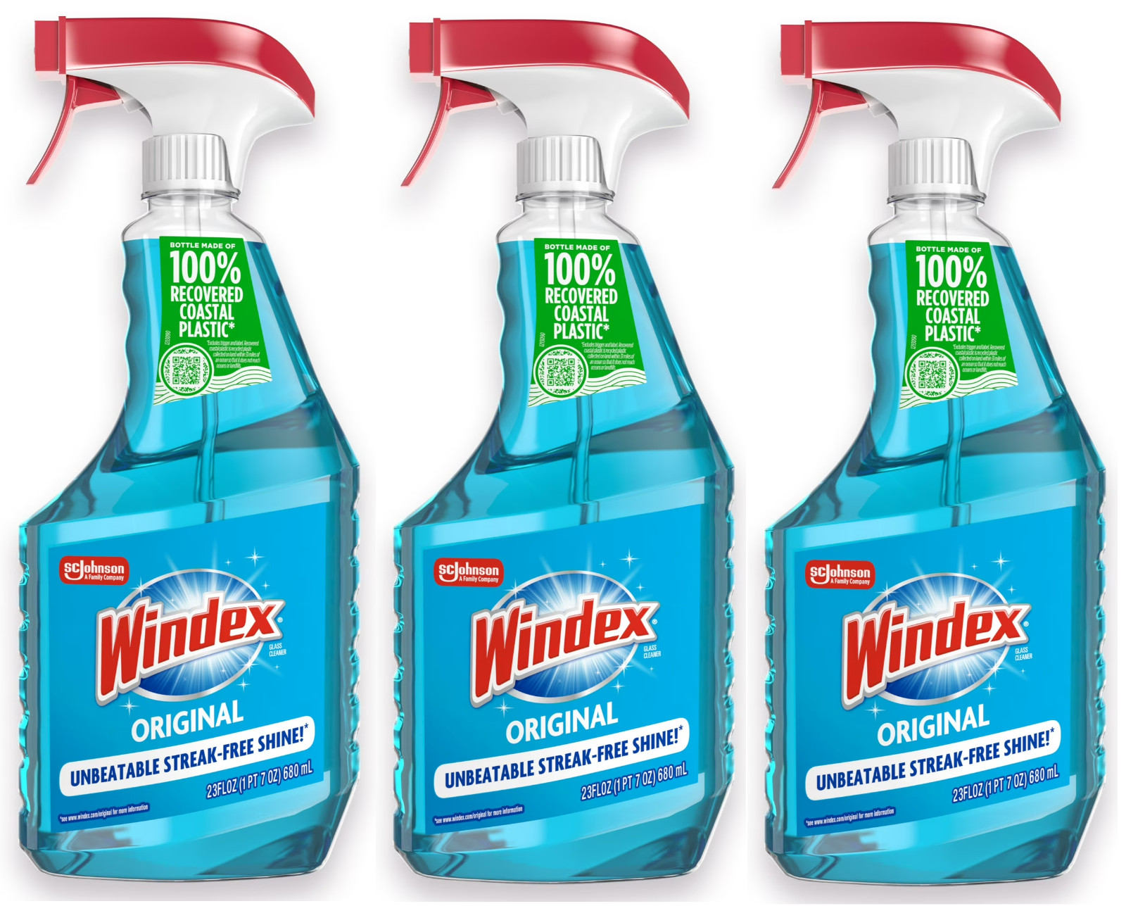 Windex Glass and Window Cleaner Spray Bottle, Original Blue,
