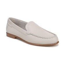 Women's Franco Sarto Maude Round Toe Loafers Chiffon White Leather