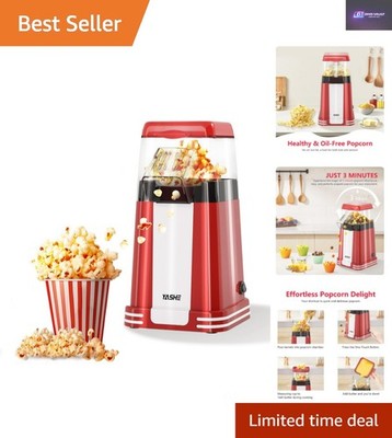 Kompakte rote Popcornmaschine für 16 Tassen mit One-Touch-Bedienung für gesunde Snacks