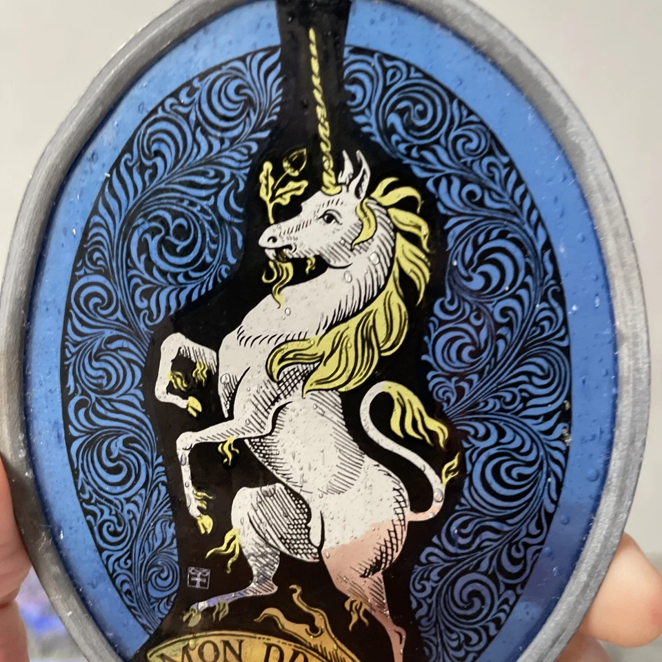 "Mon Droit" Lema Real Maestros Vidrieras Colgantes Unicornio Atrapasoles  Foto 3 de 4