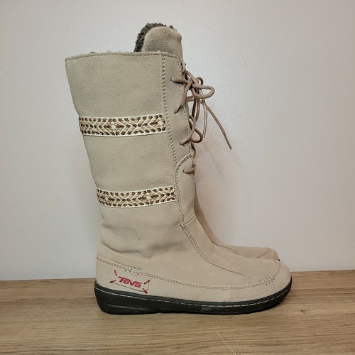 Teva Kiru Moccasins Fleece Lined Beige 