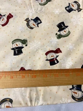 Moda Fabrics snowmen print 100% cotton fabric 2 yards x 44"-off white background