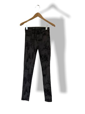 Five Units Jeans Gr. 26 schwarz grau Print Skinny Grunge Damen