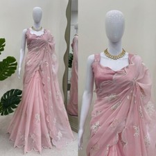 Designer Sari Bollywood Bridal Silk Saree Blouse South Indian Party Wear Saree