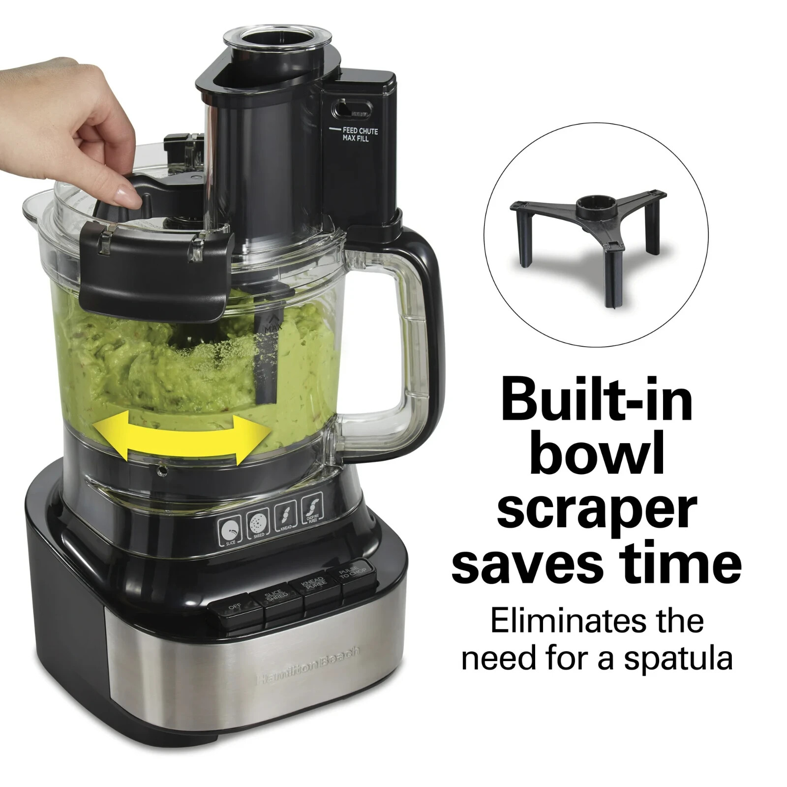 Hamilton Beach Stack & Snap Food Processor with Bowl Scraper, 10 Cup Capacity, B