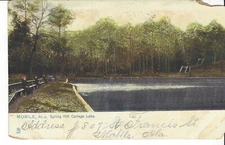  POSTCARD SPRING HILL COLLEGE LAKE MOBILE ALABAMA - DAMAGED