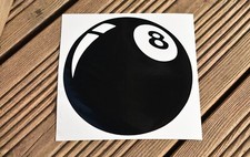 8 BALL POOL BILLIARDS VINYL STICKER CAR/VAN/WALL/DOOR/LAPTOP/TABLET 10cm x 10cm
