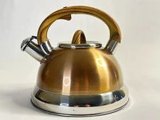 Balduzzi Induction Tea Kettle Soft Touch Handle Stainless Steel Italian Style