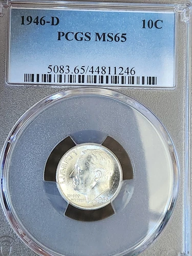 1946-D Roosevelt Silver Dime PCGS  MS-65
