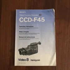 Book paperback video camera Recorder CCD-F45 Operating Instructions V8 handy cam