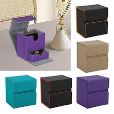 Card Deck Box PU Leather Container Organizer Card Case Deck Game Case, Card