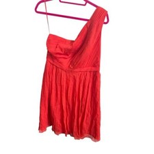 J. Crew Asymmetric One Shoulder Kylie Bridesmaid Dress 12 Silk Chiffon Coral