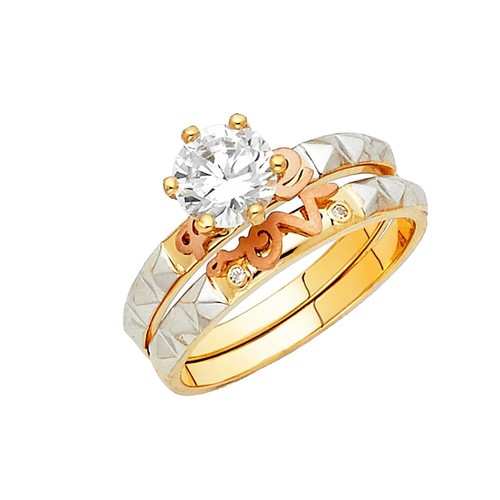 Anillo De Compromiso Con Circonita Cúbica En Oro 14K – Solitario Corte Marqués Para Ella