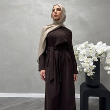 Elegant Women Abaya Muslim Kaftan Ramadan Long Dress Maxi Robe Formal Party Gown