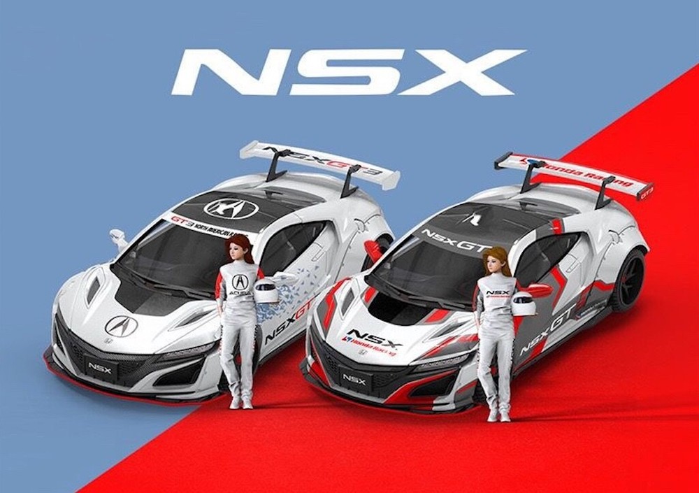 TM 1:64 NSX GT3 Figure Racing Sports Model Diecast Metal Car