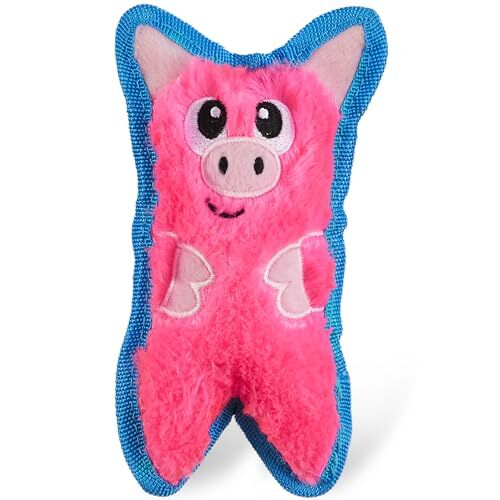 Durablez Tough Plush Squeaky Dog Toy, Pink, XS Pig - Picture 2 of 6