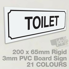 TOILET 3MM RIGID PVC BOARD SIGN - 21 COLOURS