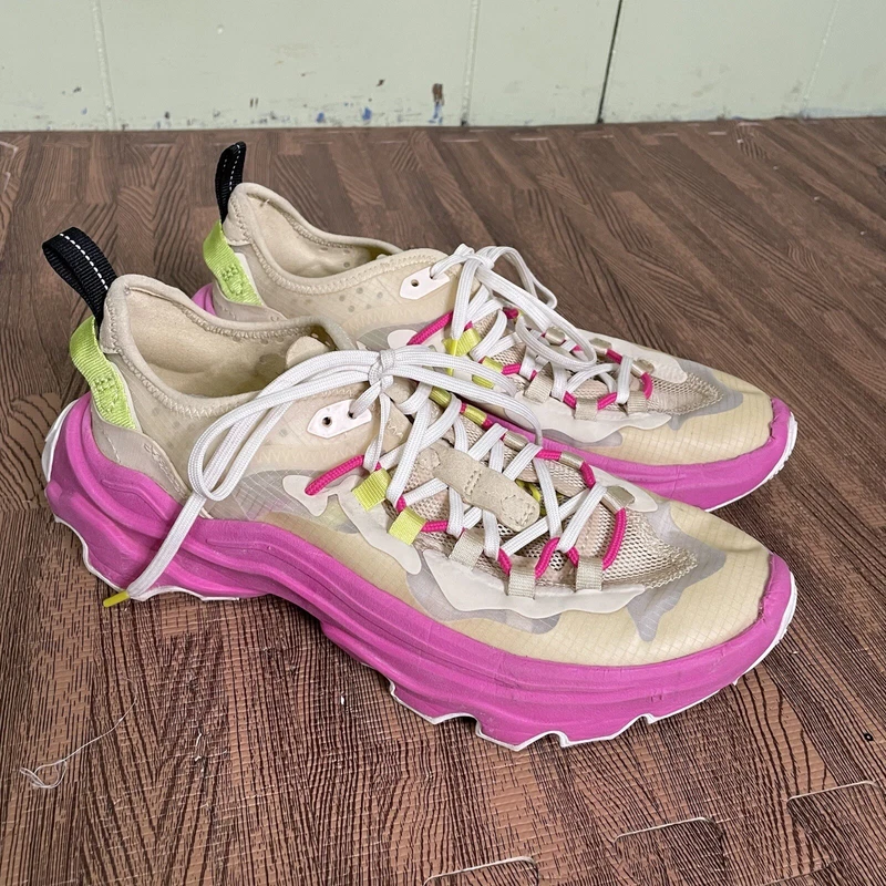 sorel kinetic breakthru tech lace bleached ceramic fuchsia fizz shoes