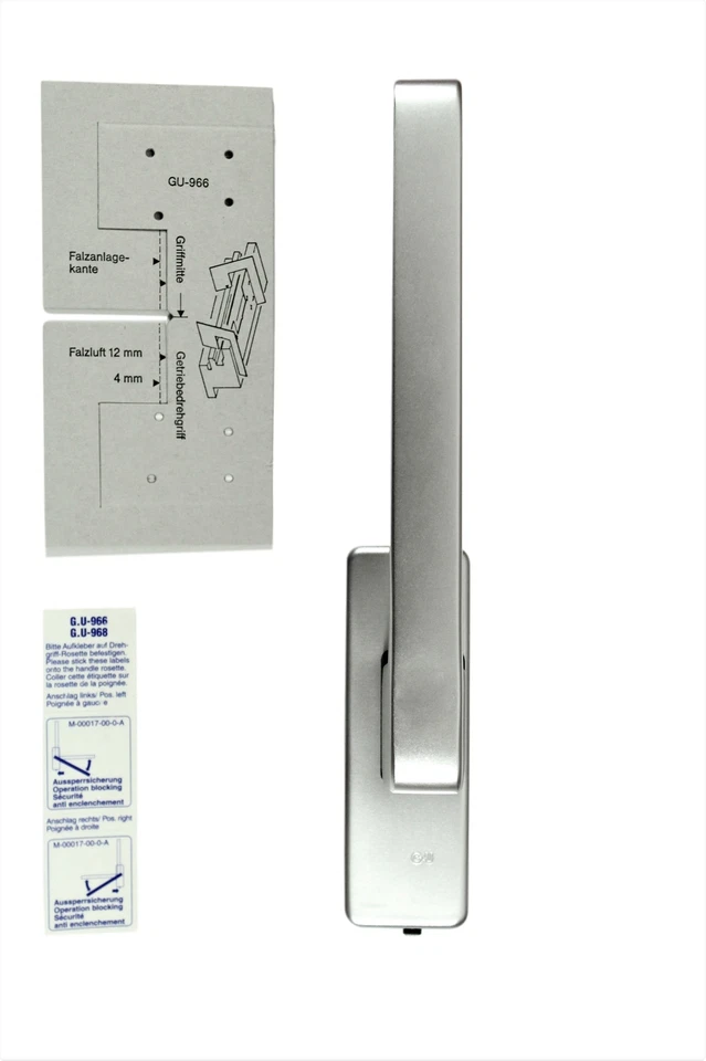 GU Maniglia girevole per porta scorrevole K-12920-00-L-1, argento EV1, DIN sinistra - Immagine 3 di 3