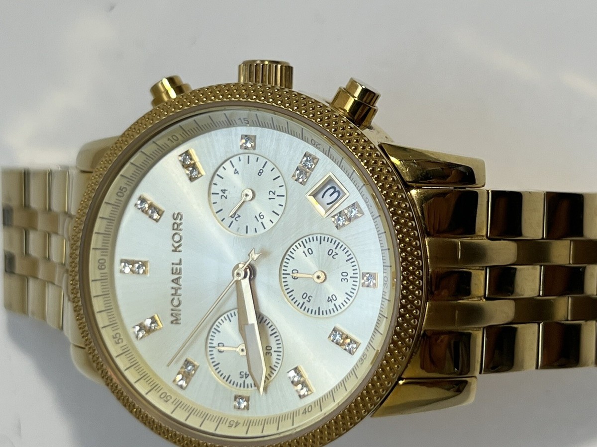 Michael Kors MK5676 Ritz Champagne Dial Gold Tone 