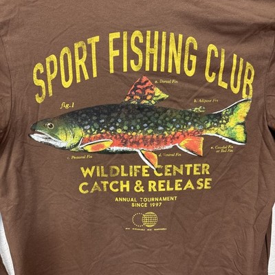 Original Use Mens Medium Wildlife Sport Fishing Club Graphic Long Sleeve  Tshirt