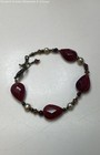 Lia Sophia Gold Tone Red Glass & Faux Pearl Necklace & Bracelet Set 52.7g — photo 3