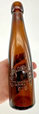 Rare Embossed "H. SCHLOEMER CO MILWAUKEE WIS" Beer Soda Bottle, Amber
