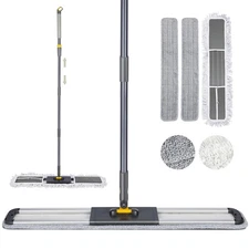 36 Inch Commercial Industrial Floor Mop, Long Handle, Washable Cotton and 2 M...