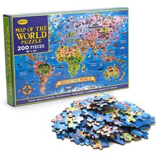 200 Pieces World Map Puzzle for Kids  Adults, World Map Jigsaw Puz... Fast Ship