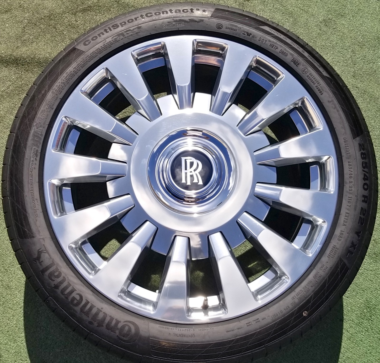 Factory Rolls Royce Wheels Continental Tires PHANTOM VIII 8 Polished 22 inch OEM