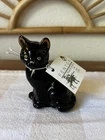 Fenton Hand Painted Black Cat