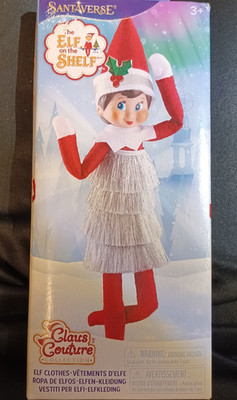 elf on the shelf claus couture collection candy cane classic dress  (256741308393),