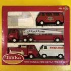 Vintage Tiny Tonka Fire Department Toy Truck Set 830 In Original Box Missing One