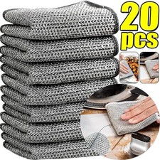Toalla de cocina trapo de limpieza de microfibra sin arañazos paño de cocina de alambre de acero 20 piezas