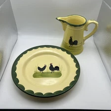 Hahn & Henne Zeller Keramik Harmersbach Black Forest Plate And Jug