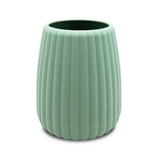 Rubberized Plastic Ribbed Toothbrush Holder in Green