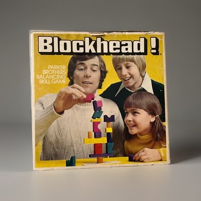 VINTAGE 1976 BLOCKHEAD! BALANCING SKILL GAME, PARKER BROTHERS, ORIGINAL BOX