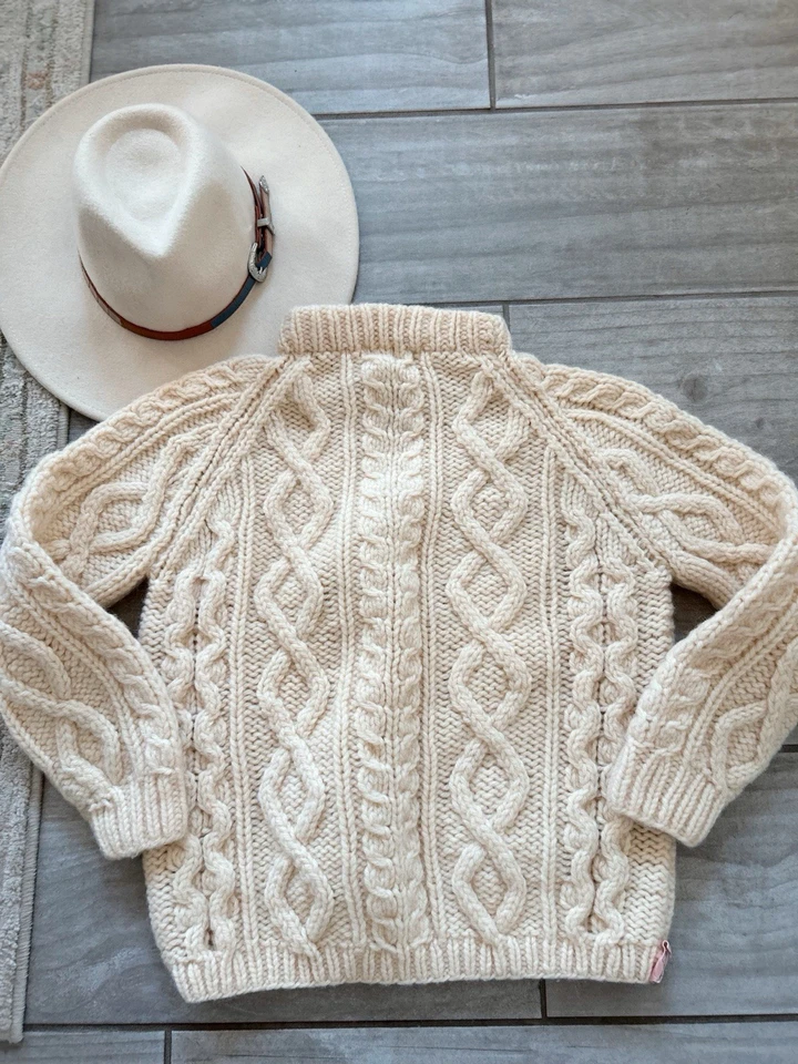 Vintage Bellini Sweater Cable Knit Wool Fisherman XS/S 1980s - Image 2 of 4