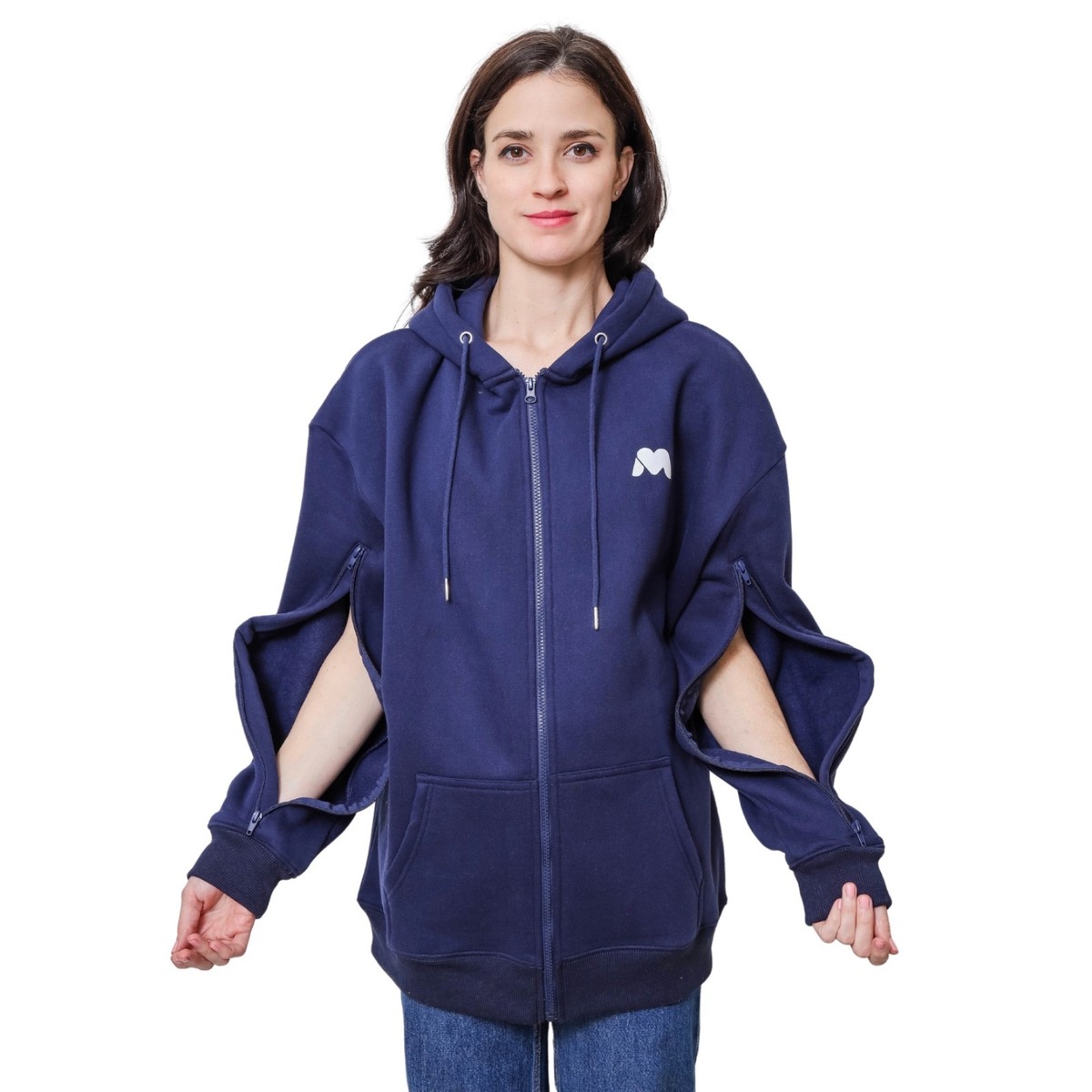 MandMcares Warm Dialysis Chemo Infusion Hoodie w/ Bilateral 2-Way