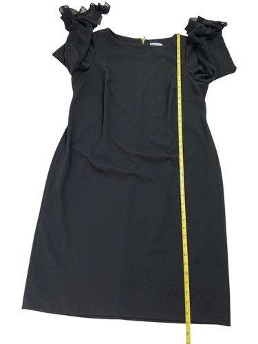 Calvin Klein Women's Black Illusion Unlined Bell Sleeve Dress Size 16 W - Picture 11 of 17