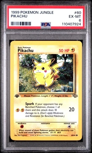 1999 Pokemon Jungle Pikachu PSA 6