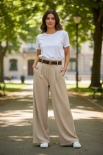 STILL ABBIGLIAMENTO DONNA PANTALONE PALAZZO CASUAL MODA ELEGANTE VITA ALTA CI...