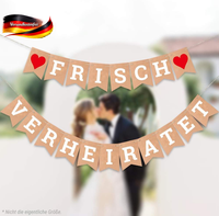 Hochzeit Banner Dekoration Frisch Verheiratet Girlande Wimpel Juteseil Konfetti