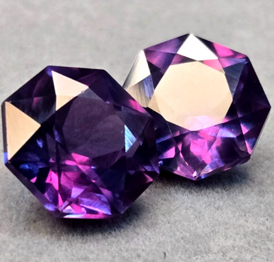 Pair Of Natural Superb Alexandrite Octagon Cut 17+Ct Certified Loose Gemstone