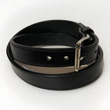 George’s Shoe & Repair Size 38 Black Harness Leather Belt Handcrafted In USA