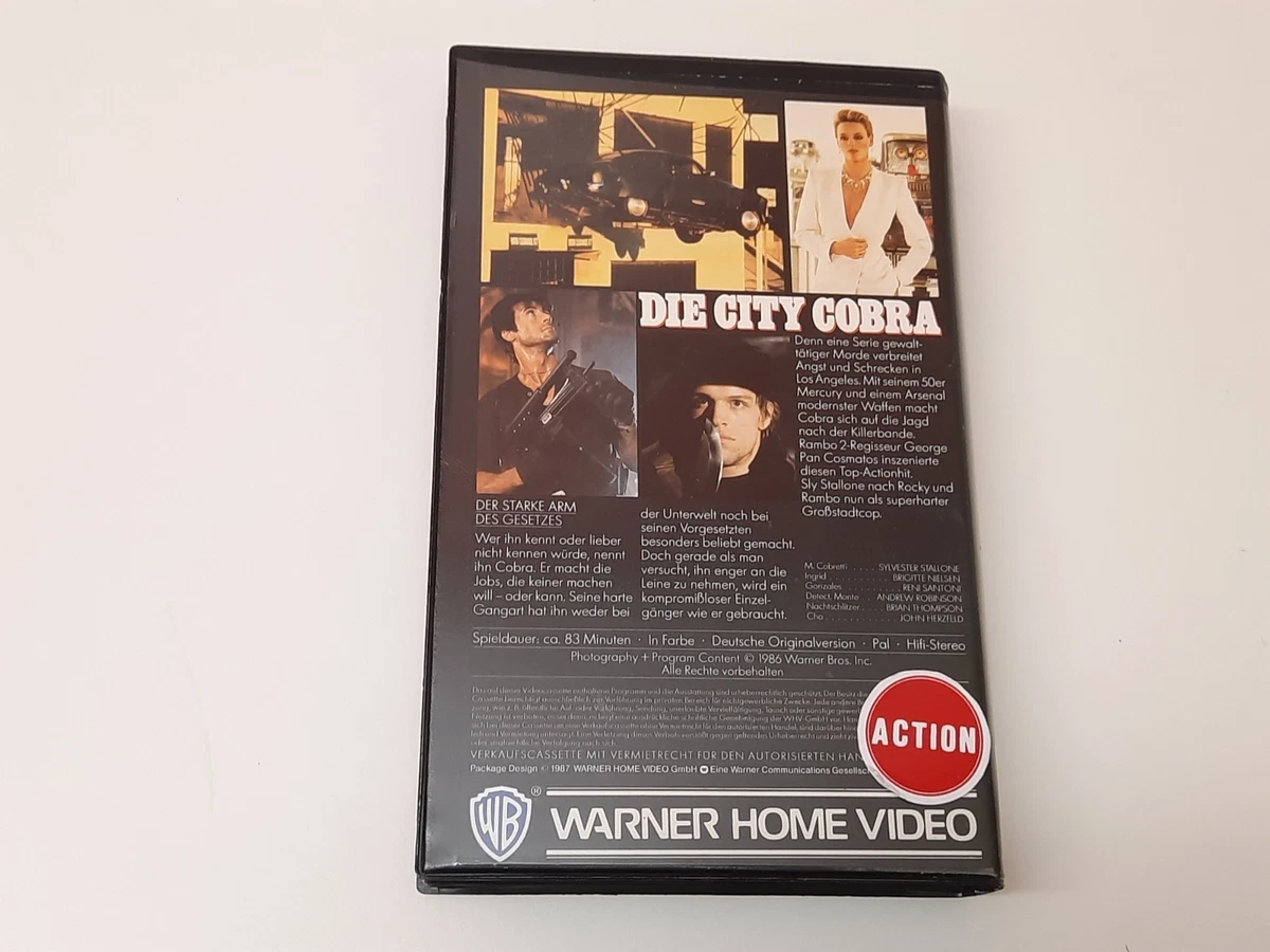 Die City Cobra 1986 Uncut VHS German PAL Warner Video Großbox Sylvester Stallone