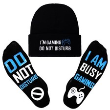 Do Not Disturb Gaming Socks Black Beanie Cap Hat Father  s Day Gamer Gifts for...
