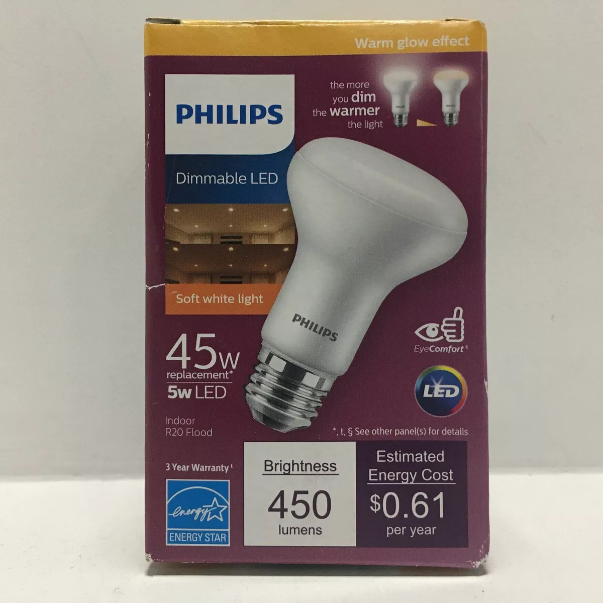 Philips warm sale glow dimmable 5w