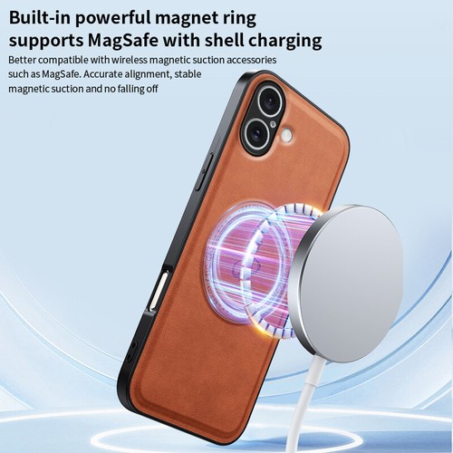 Leather Magnetic Back Case for iPhone 12 13 14 15 16 Pro Max Plus 16e Soft Cover - Picture 3 of 14