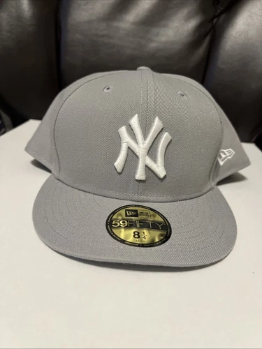 Yankees New Era 1946 Cooperstown Collection 59FIFTY Grey Fitted Hat Size 8 1/4